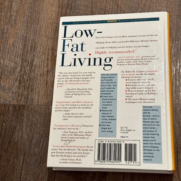Low-Fat Living by Cooper 1996- Longevity Energy Weight Loss Freedom from Disease - Picture 2 of 10